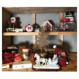 Lot of assorted Christmas decorations, frames,