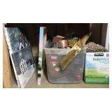 Christmas decorations including ribbons,