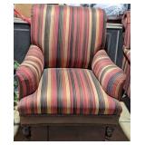Vtg Drexel Striped Waiting Room Chair, Front Leg