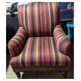 Vtg Drexel Striped Waiting Room Chair, Front Leg