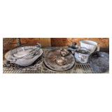 Shelf Cont incl National Silver Co Cream & Sugar