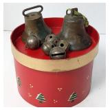 Vtg Brass Bells & Bottle Opener in Christmas Box