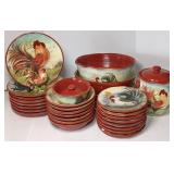 Susan Winget Rooster Dish Set, Certified