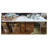 Collapsible Fold Out Table, 72"x30"x29". Contents