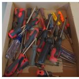 Flat of various screwdrivers