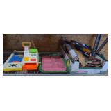 Lot w/ fisher price register cafeteria tray and