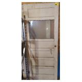 Antique 6 Panel Mid Lite Wood Door 34.35" w X 85"