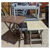 Winco rolling cart, plastic folding table, and