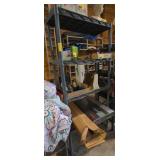 Plastic shelving unit, contents not