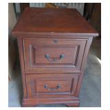 Two Drawer Wooden Locking File Cabinet