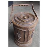 Decorative faux wood container