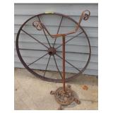 cast Iron Wagon Wheel & Flower Pot Stand