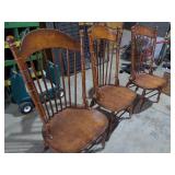 Trio of wooden chairs