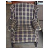 Plaid Wing Back Sitting Room Chair by Smith