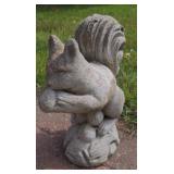 Concrete Squirrel Statue about 13" tall