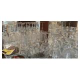 Contents of shelf. Assorted glassware