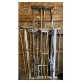 Two sets of crutches & Pet Gate