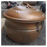 Copper garden hose storage container