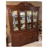 Wood Dining Room Hutch w/glass shelves