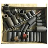 Flat of various impact sockets