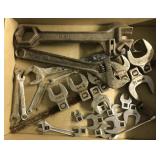 Flat of various wrenches