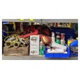 Shelf Includes Large Pipe Valves, Chemicals,