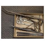 Flat of Various Tools incl Pry Bar, Pliers & More