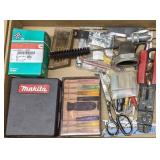 Flat of Various Tools incl Wire Stripper, Volt