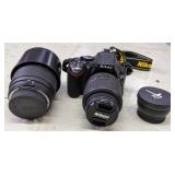 Nikon D5200 DSLR Camera with 2 Lenses in camera