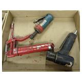 Flat of various air tools and grease gun