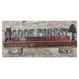 Vintage Metal Cook Forest Clarion, PA Sign 12"