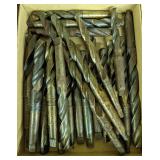 Flat of various large machine drill bits