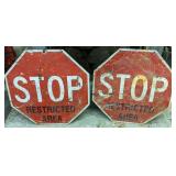 Stop Restricted Area Sign, 24" metal 
Bid on one