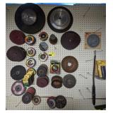 Large variety of grinding disks, saw blades, etc