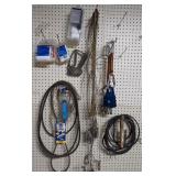 Contents of wall including belts, metal cables