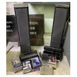 Lot with set of speakers, various CD
