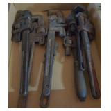 Flat of pipe wrenches