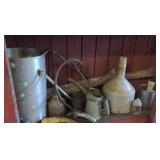 Contents of shelf w/ oil canisters
