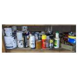 Lot of various aerosols, paint, polyurethane