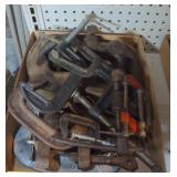 Flat of various C clamps
