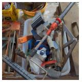 Lot of various tools -- painting tools, sealant,