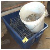 Tub and bucket of racks and hooks