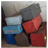Lot of 7 Metal Tool Boxes