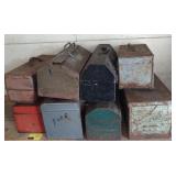 Lot of 8 Old Metal Tool Boxes
