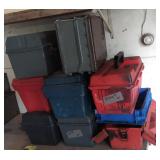 Lot of 9 Plastic Tool Boxes/Bin