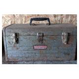 Craftsman metal toolbox with assorted tools