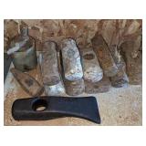 Lot of assorted iron hammer and axe heads