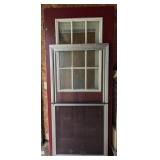 Screen door 62x30" & red and white front doors