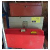 Lot with metal boxes and fishing tackle box