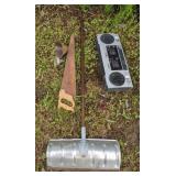 Lot of various items. Snow shovel, hand saw,